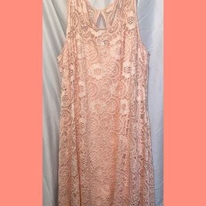 Coral lace dress